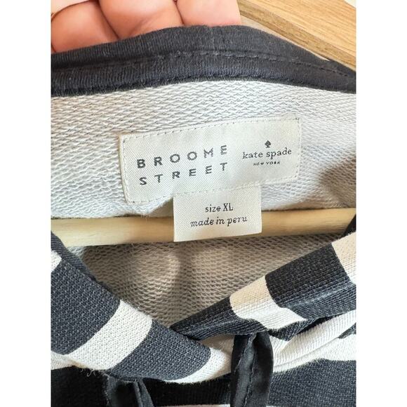 Brooke Street Kate Spade Hoodie Black Cream Striped Peplum Plus Size XL Preppy - Picture 8 of 10
